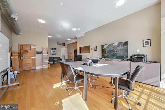 office featuring light hardwood / wood-style floors