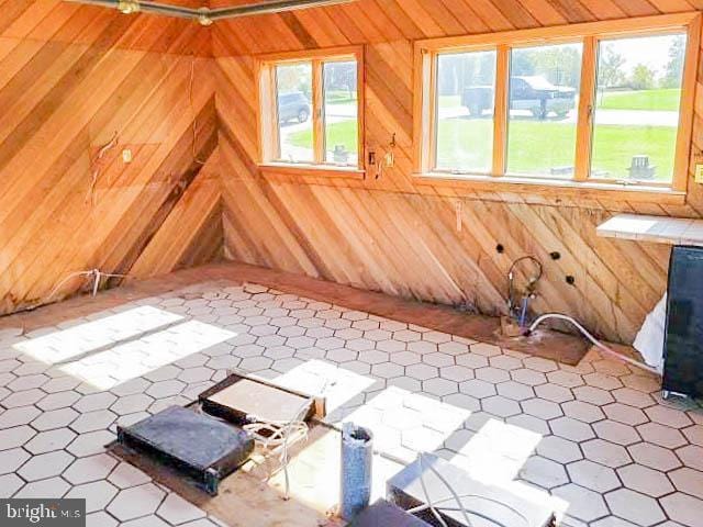 view of unfinished attic