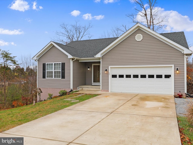 ranch-style home featuring a garage