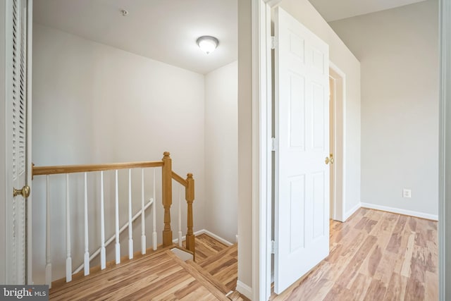 hallway featuring light wood-type flooring