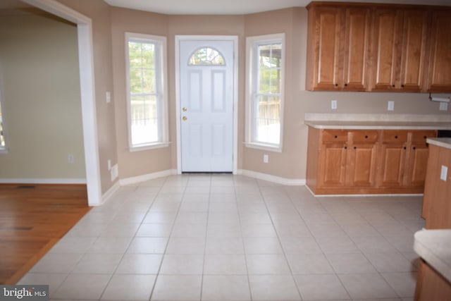 kitchen with light wood-type flooring