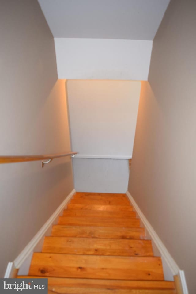 531 Washout Ln, Winchester, VA 22603 - stairs featuring baseboards and wood finished floors