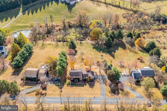 bird's eye view with a rural view