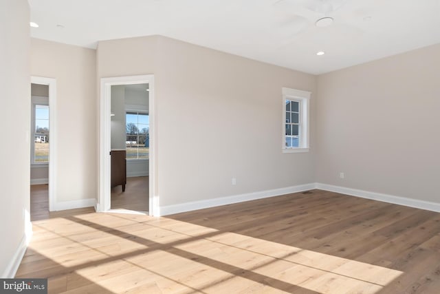 unfurnished room featuring light wood-type flooring