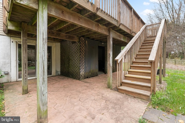 view of patio with a wooden deck