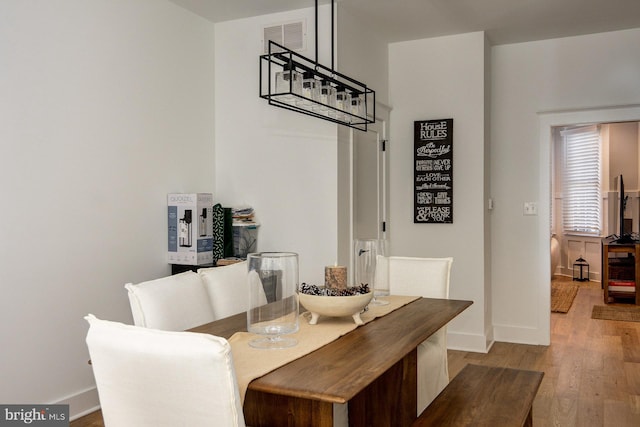 dining area featuring light hardwood / wood-style floors