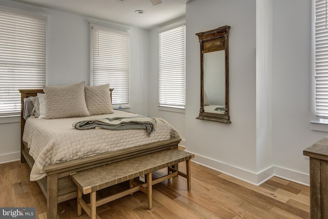 bedroom featuring light hardwood / wood-style flooring