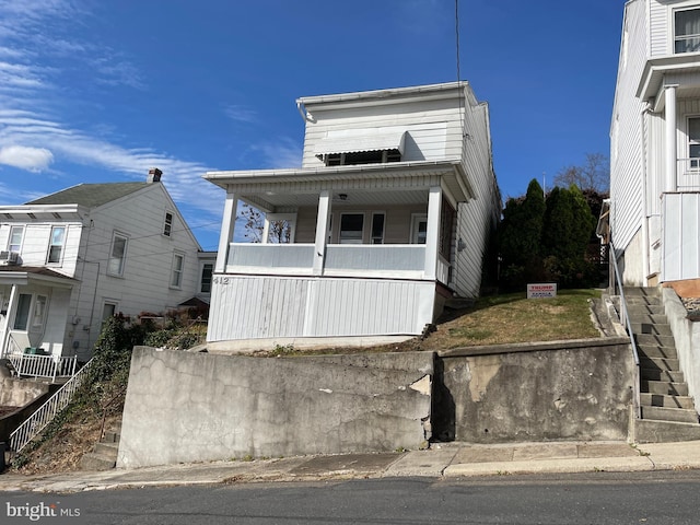 view of front of property with a porch