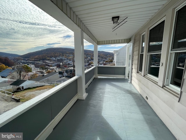 balcony with a mountain view