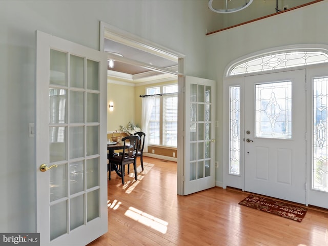 15 Laurel Hill Ct, Gettysburg, PA 17325 - foyer featuring wood finished floors, baseboards, french doors, and ornamental molding