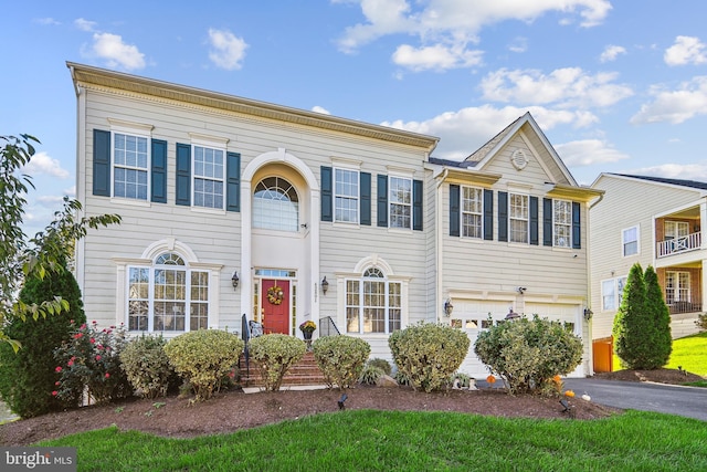 view of front of house with a garage