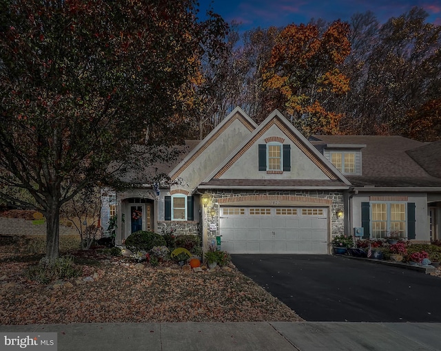 view of front of home with a garage