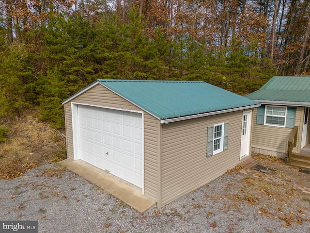 view of garage