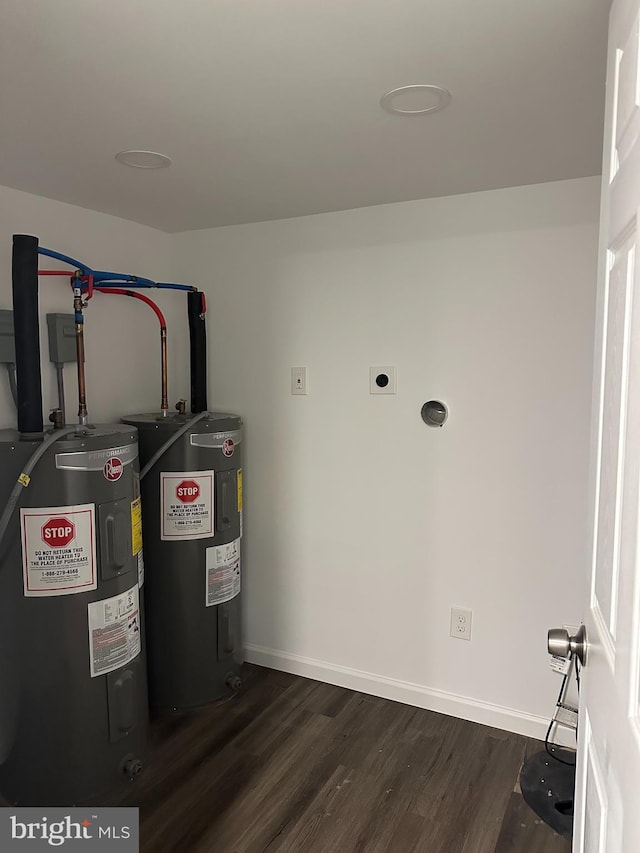 utility room with water heater