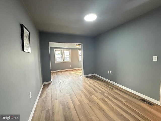 empty room featuring light hardwood / wood-style floors