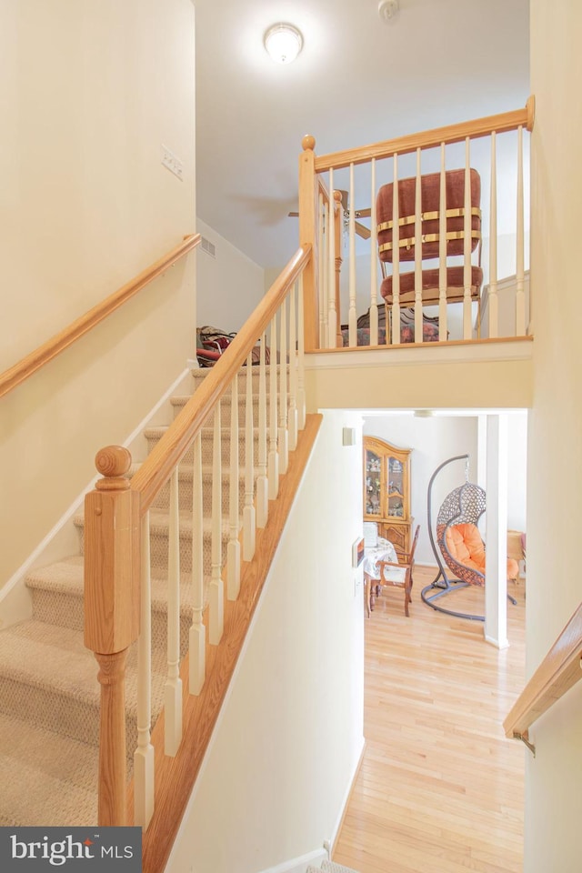 417 E Red Lion Dr, Bear, DE 19701 - staircase with wood finished floors