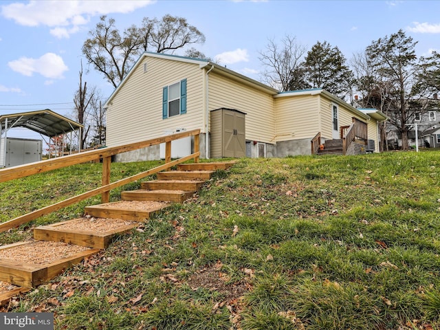 exterior space with a carport