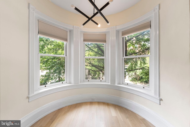 interior space with hardwood / wood-style floors