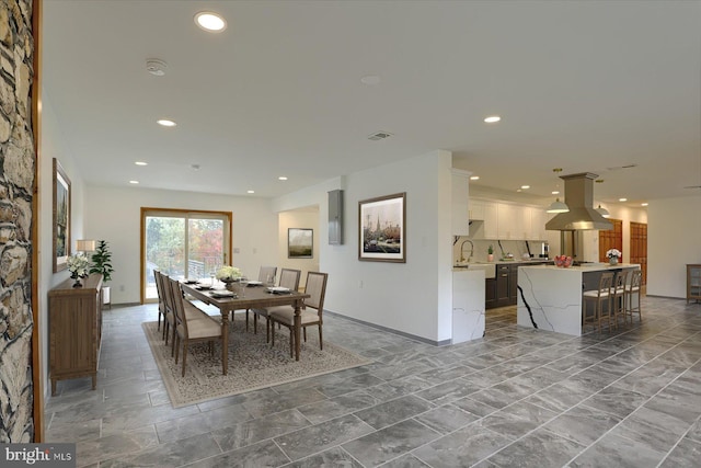 dining area with sink