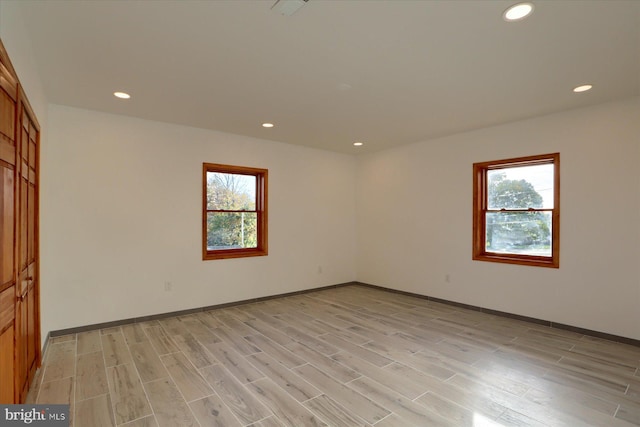 empty room featuring light hardwood / wood-style flooring