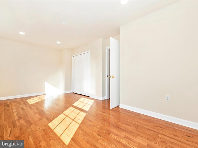 empty room featuring light wood-type flooring