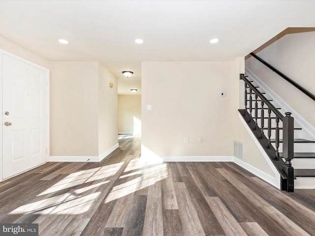 interior space featuring dark hardwood / wood-style flooring