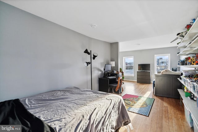 bedroom featuring light hardwood / wood-style flooring