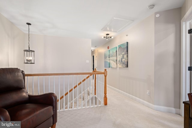 living area with light carpet