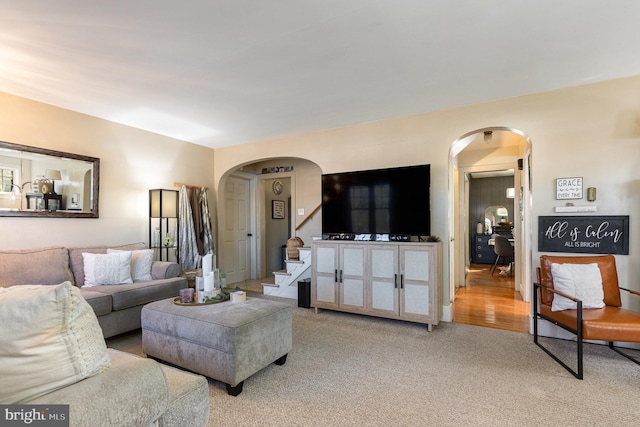 view of carpeted living room