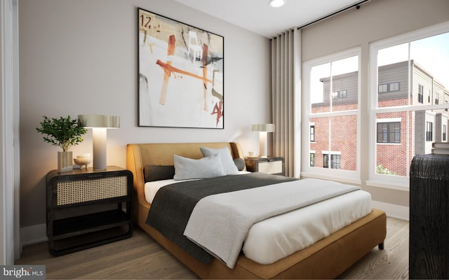 bedroom featuring hardwood / wood-style floors