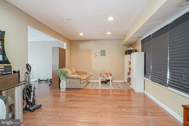 interior space featuring light wood-type flooring