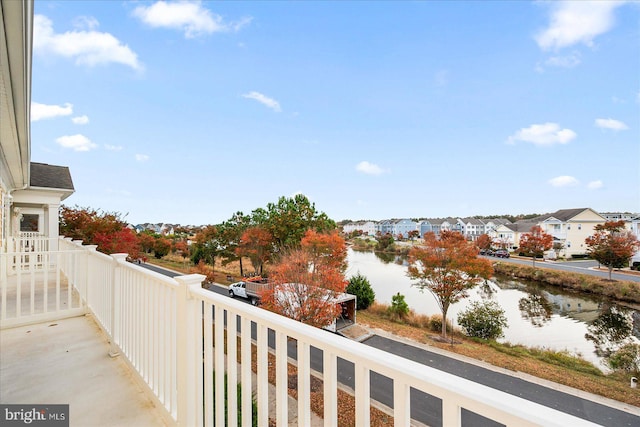 balcony with a water view