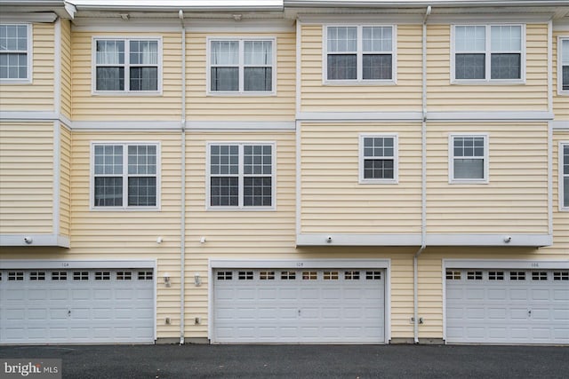 exterior space featuring a garage