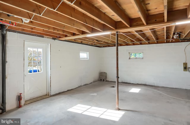 basement featuring a wealth of natural light