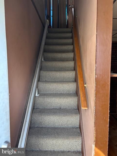 staircase with carpet