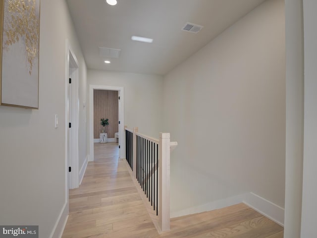 hall featuring light wood-type flooring