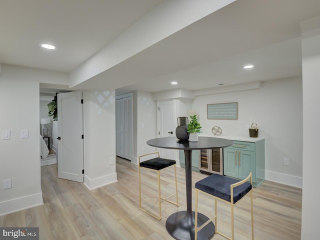 interior space with light hardwood / wood-style flooring