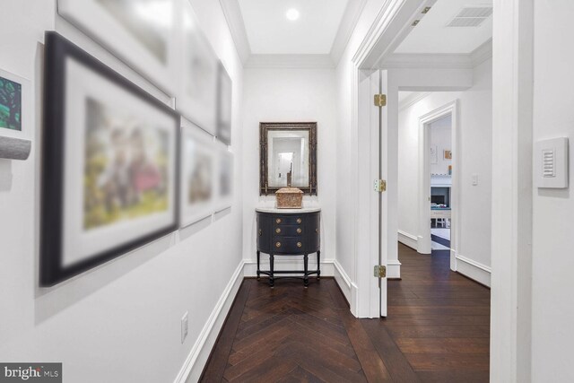 4825 Dexter Ter NW, Washington, DC 20007 - hallway with crown molding and baseboards