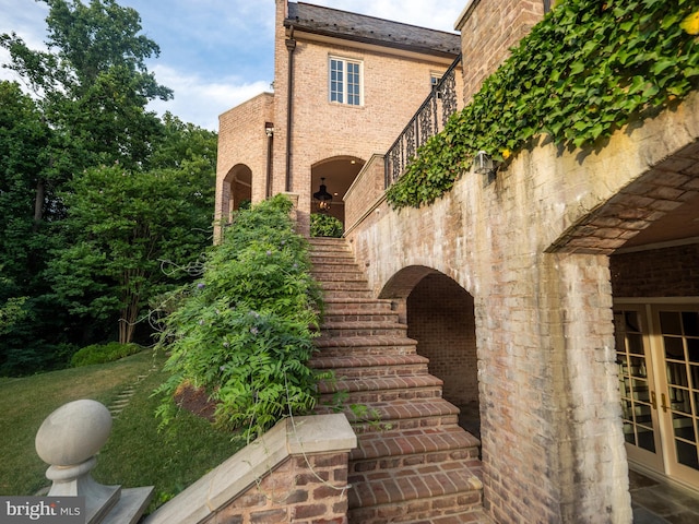 exterior space featuring french doors