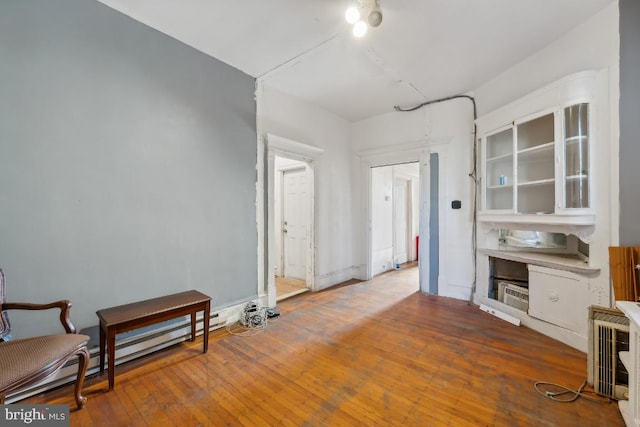 living room with hardwood / wood-style flooring