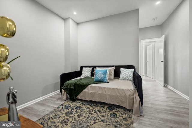 bedroom featuring light hardwood / wood-style floors