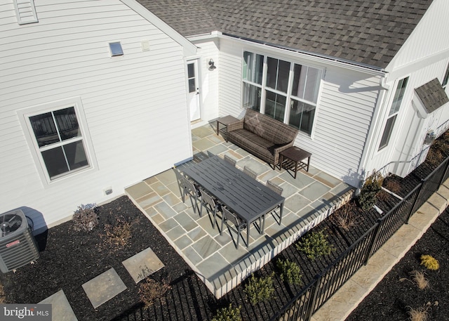 view of patio / terrace with central AC unit