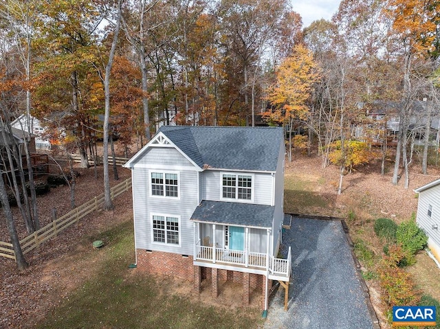 view of front of home with covered porch