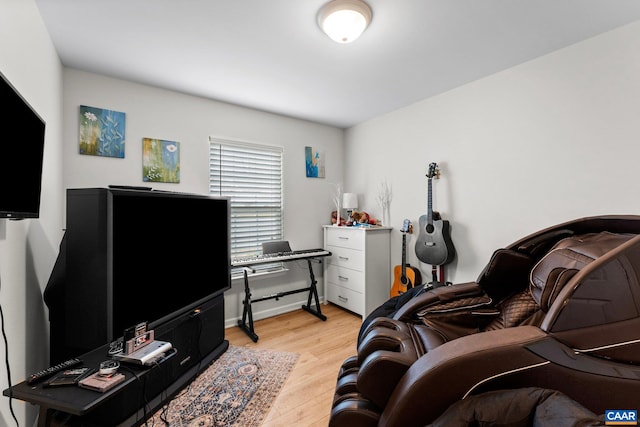 interior space with light hardwood / wood-style floors