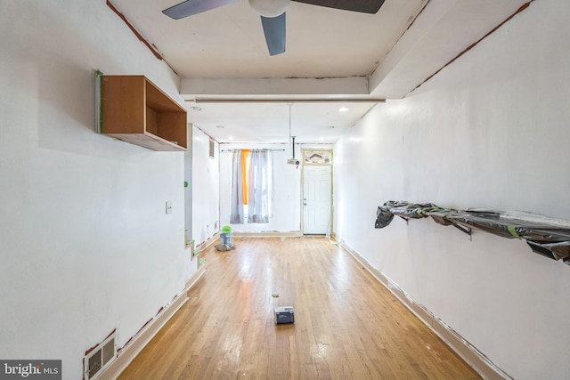 hall featuring light hardwood / wood-style flooring