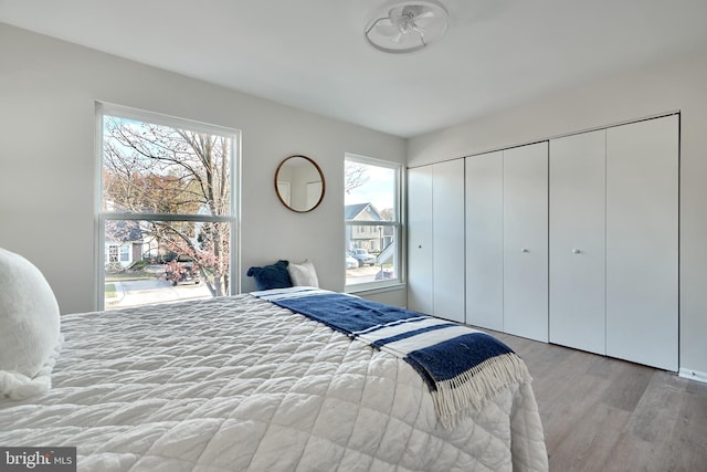 bedroom featuring light hardwood / wood-style floors