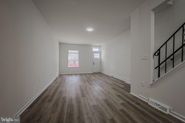 interior space featuring dark hardwood / wood-style floors