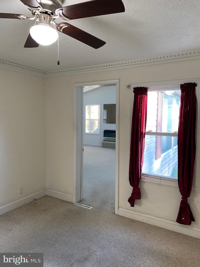 9 Cypress Pl, Indian Head, MD 20640 - carpeted spare room featuring a ceiling fan, a textured ceiling, and baseboards