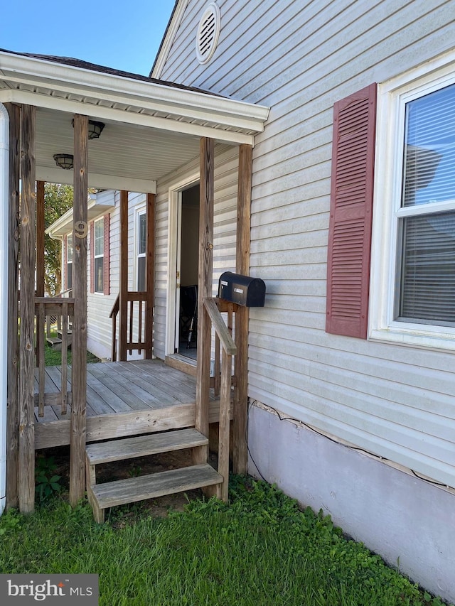 9 Cypress Pl, Indian Head, MD 20640 - doorway to property with a wooden deck