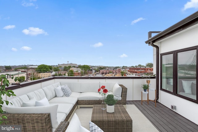 balcony featuring an outdoor hangout area